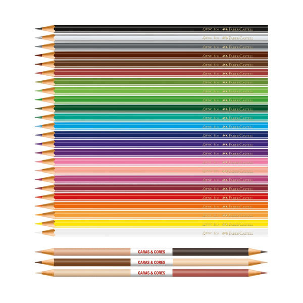 EcoLápices de Colores de 24 Caras y Colores
