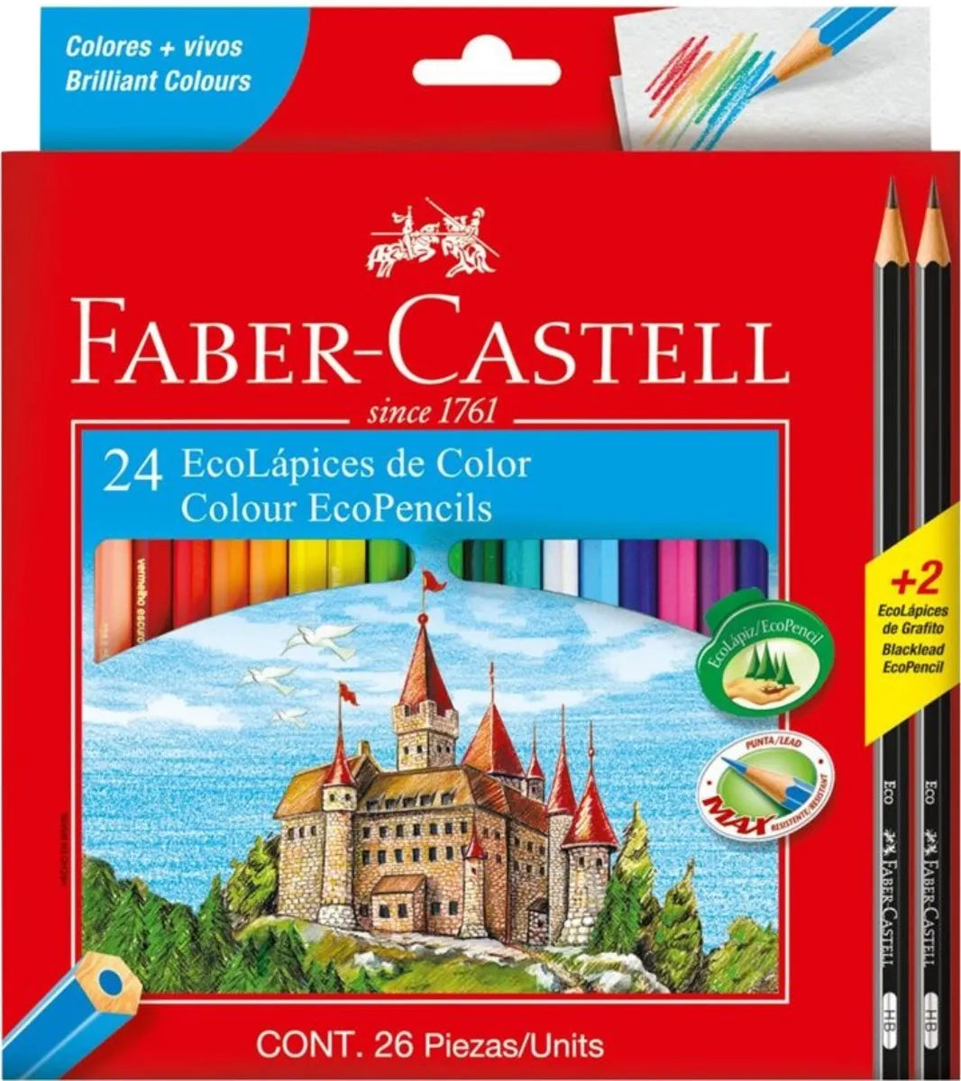 EcoLápices de Colores de 24 +2 EcoLápices grafito