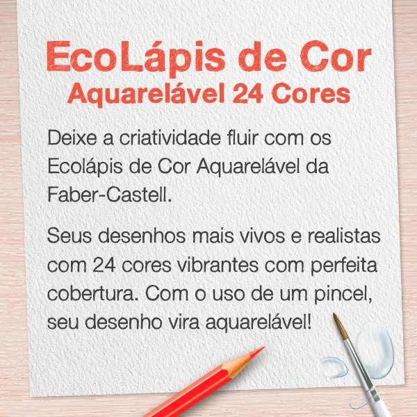 EcoLápices de Colores de 24 acuarelables + 1 pincel + 1 Sacapuntas