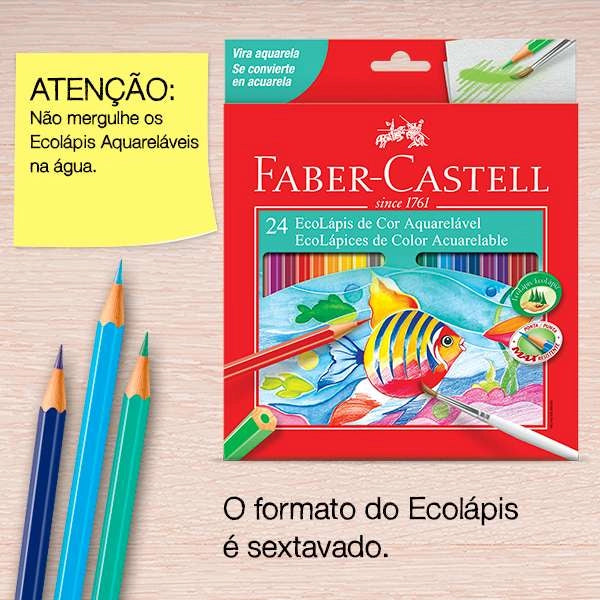 EcoLápices de Colores de 24 acuarelables + 1 pincel + 1 Sacapuntas