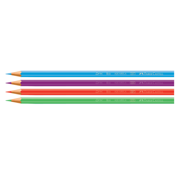 EcoLápices de Colores de 48 acuarelables + 1 pincel + 1 Sacapuntas