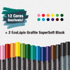 EcoLápices de Colores Supersoft de 12 colores + 2 grafitos
