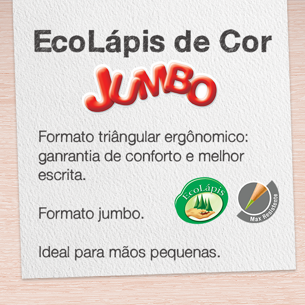 EcoLápices de Colores Jumbo de 12 + 2 EcoLápices grafito Jumbo
