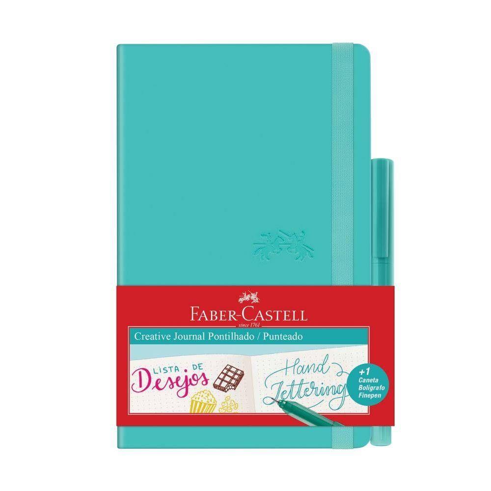 Libreta punteada color verde agua + 1 bolígrafo