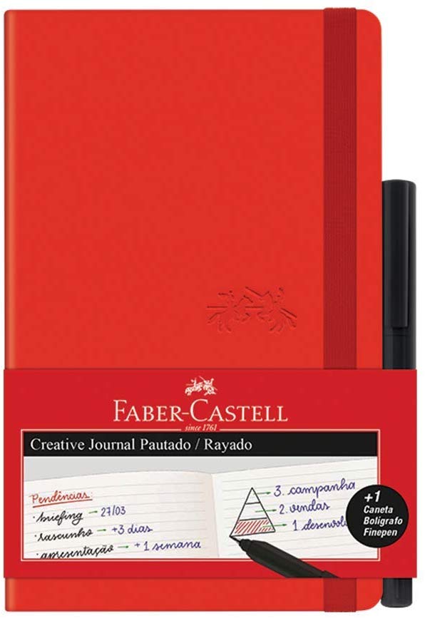 Libreta rayada color rojo con 84 hojas + 1 bolígrafo color negro