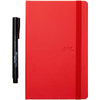 Libreta rayada color rojo con 84 hojas + 1 bolígrafo color negro