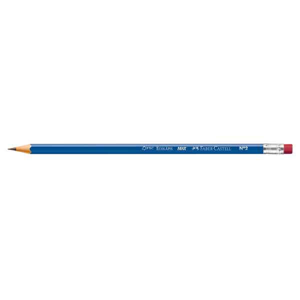 Blister con 6 EcoLápices Grafito con borrador barniz azul